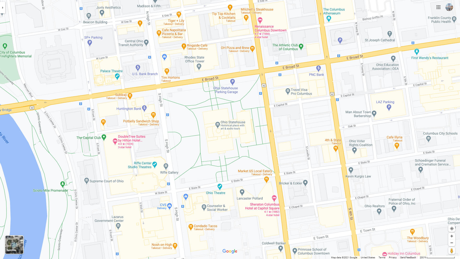 Columbus Downtown Map